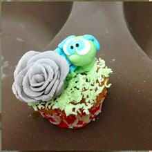 Flor y gusano de Cupcakes Valencia