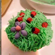 Mariquitas y flor de Cupcakes Valencia