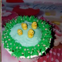 Patos en estanque de Cupcakes Valencia