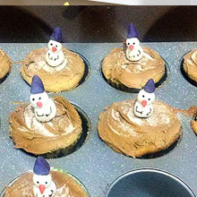 Muñecos de nieve de Cupcakes Valencia